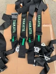 Genuine Pair Of Two (2) Takata Asm 2" / 3" Four Point Harnesses - Black Used. Price: $750.00.
