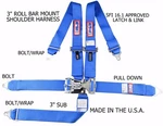 Rjs Racing Sfi 16.1 5PT Latch & Link Harness Belt Roll Mount Bar Blue 1128603 New. Price: $109.99.