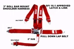Sfi 16.1 Racing Harness 5 Point Roll Bar Mount 3" Latch Any Color Made Usa New. Price: $99.95.