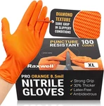 100 Raxwell Orange Nitrile Gloves 8.5 Mil Powder-free Puncture-resistant Large New. Price: $18.48.