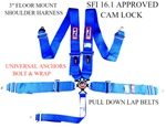 Rjs Racing Sfi 16.1 Cam Lock 5 Point Seat Belt Harness Floor Mount Blue 1034403 New. Price: $197.99.