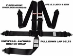 Dirt Oval Racing Harness Belt Sfi 16.1 Latch & Link Floor Mounted 5 Point Black New. Price: $77.95.