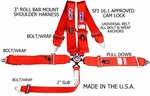 Rjs Racing Sfi 16.1 Universal 5 Pt Cam Lock Harness Belt Red & Black Hw New. Price: $174.99.