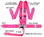 Rjs Racing Sfi 16.1 5 Pt Latch & Link Floor Mount Harness Belt Hot Pink 1130210 New. Price: $134.19.
