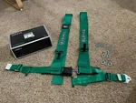 Takata Racing Drift Iii Seat Belt Harness 4-PT 3" Shoulder 2" Lap Bolt-on Green Used. Price: $600.00.