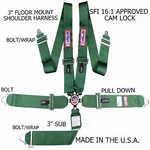 Rjs Racing Sfi 16.1 Cam Lock 5 Point Seat Belt Harness Floor Mount Green 1034909 New. Price: $189.19.