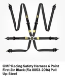 Omp Racing 6-POINT Harness Pair Fia 8853-2016 Fhr/hans Hpde Track Day Black Used. Price: $240.00.