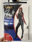 Halloween Costume Women Small "race To The Finish" Full Zip Up Suit And Hat Pre-owned. Price: $25.00.