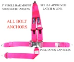 Rjs Racing Sfi 16.1 Latch & Link 5 Pt Harness V Roll Bar Mount Hot Pink 1126210 New. Price: $108.99.