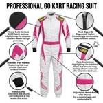 Omp Racing Fia/cik Approved Jumpsuit White And Pink Karting New. Price: $99.99.