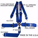 Rjs Racing Sfi 16.1 Cam Lock Harness Blue 5PT & All Black Hardware New. Price: $153.99.