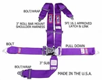 Rjs Sfi 16.1 5 Point 3" Latch & Link Harness Bolt Belt Roll Bar Purple 1128608 New. Price: $102.99.